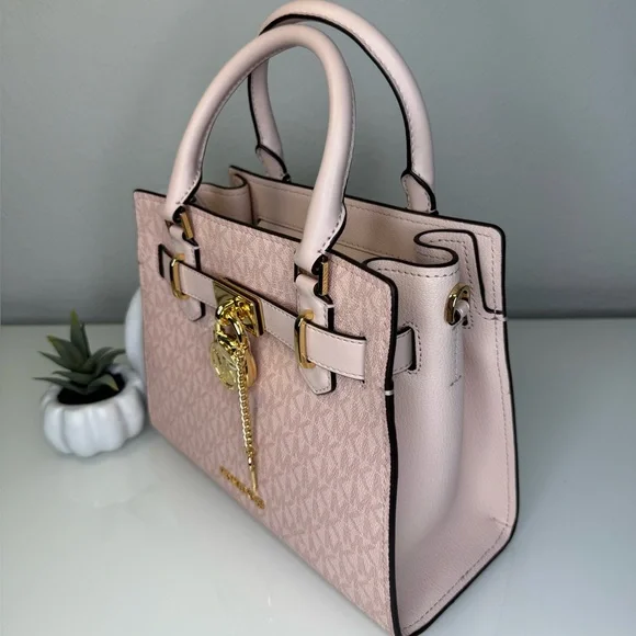 MICHAEL KORS Hamilton Small Satchel & Zip Coinpouch Set in Powder Blush NWT - Picture 7 of 15